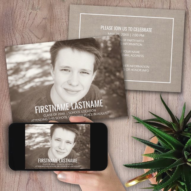 Invitation Photo complète Rustic Graduation Annonce et fête (Créateur téléchargé)