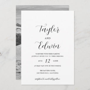 Invitation Photo contemporaine simple Mariage moderne