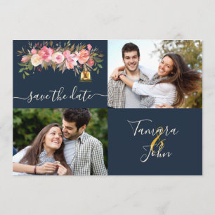 Invitation Photo Coral Floral Lights Marine Enregistrer La Da