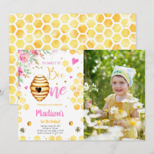 Invitation photo d'abeille jaune