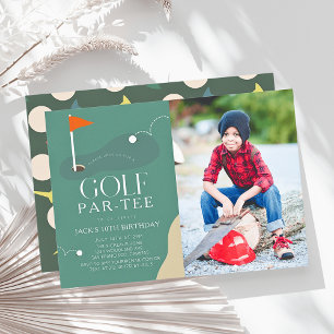 Invitation Photo d'allée de parcours de golf pour l'anniversa