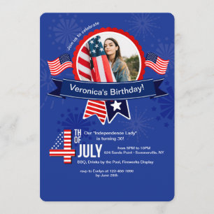 Invitation photo d'anniversaire 4 juillet