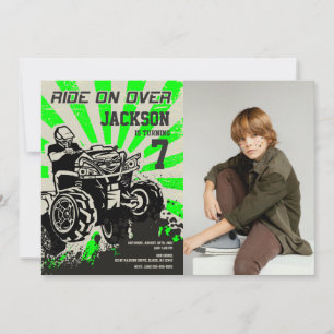 Invitation photo d'anniversaire 4 roues / Quad Bik
