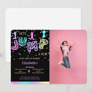 Invitation photo d'anniversaire Black Jump