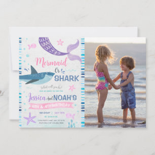 Invitation Photo d'anniversaire conjointe de la Sirène et du 