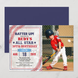 Invitation photo d'anniversaire de baseball - TOUS