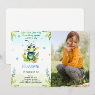 Invitation Photo d'anniversaire de bogue modifiable