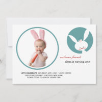 Invitation photo d'anniversaire de Bunny