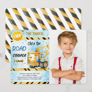 Invitation Photo d'anniversaire de construction modifiable