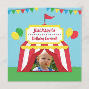 Invitation Photo d'anniversaire de enfants sur le thème du ca
