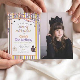 Invitation photo d'anniversaire de fantôme de célé