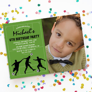 Invitation Photo d'anniversaire de football pour enfants