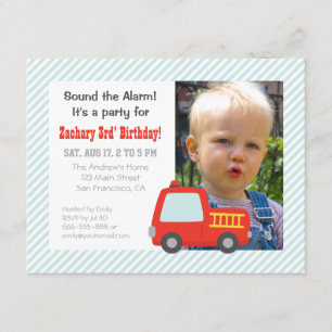 Invitation Photo d'anniversaire de garçon avec un joli camion