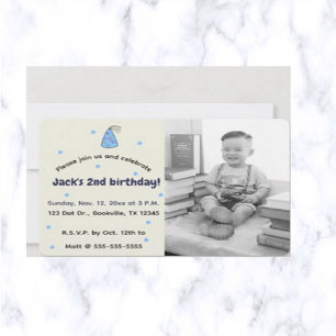 Invitation Photo d'anniversaire de la fête et des points past