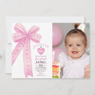 Invitation Photo d'anniversaire de la première fille d'un cab