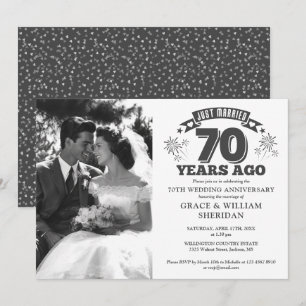 Invitation Photo d'anniversaire de mariage de 70 ans 'Juste M