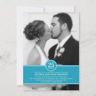 Invitation photo d'anniversaire de mariage élégant