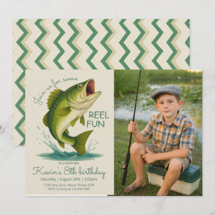 Invitation Photo d'anniversaire de pêche amusante