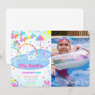 Invitation photo d'anniversaire de Splash Pad