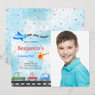Invitation Photo d'anniversaire de transport