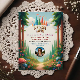 Invitation photo d'anniversaire d'enfants colorée 
