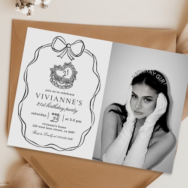 Invitation Photo d'anniversaire d'une jeune fille de la ceint (Créateur téléchargé)