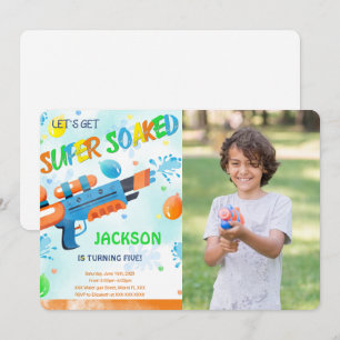 Invitation photo d'anniversaire garçon pistolet à 