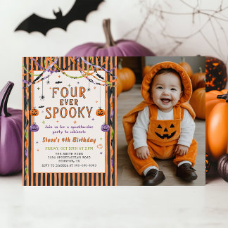 Invitation Photo d'anniversaire Halloween Quatre Toujours Eff