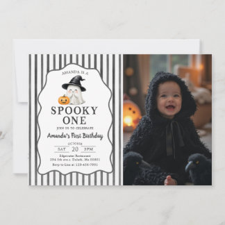 Invitation photo d'anniversaire Halloween Spooky O