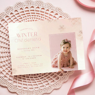 Invitation Photo d'anniversaire Onederland hivernal à l'aquar