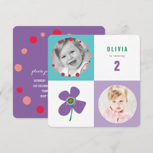 Invitation photo d'anniversaire pour fille avec de