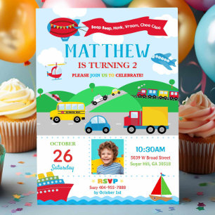 Invitation photo d'anniversaire pour garçon sur le