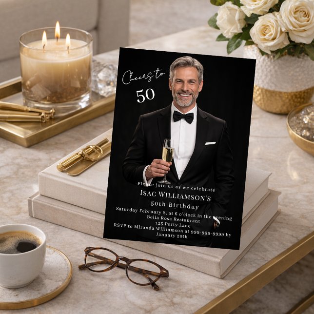 Invitation Photo d'anniversaire pour homme (Créateur téléchargé)