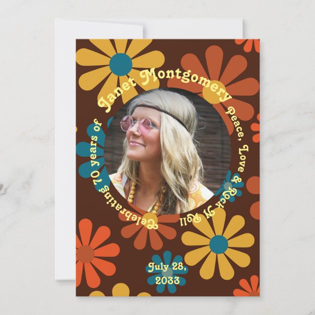 Invitation Photo d'anniversaire Retro Boomer (Devant)