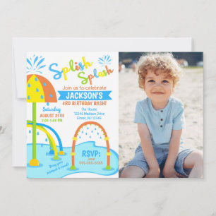 Invitation photo d'anniversaire Splash Pad / Parc 