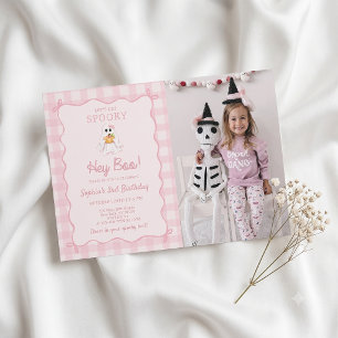 Invitation photo d'anniversaire Spooky Hey Boo