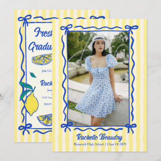 Invitation Photo d'arc en ciel prépa Citron fraîchement diplô