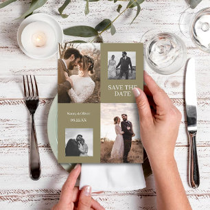 Invitation Photo d'automne moderne collage enregistrer la dat