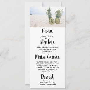 Invitation Photo de 2 ananas lors d'un mariage sur la plage