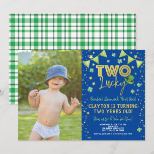 Invitation Photo de 2 ans pour la Saint-Patrick pour deux cha