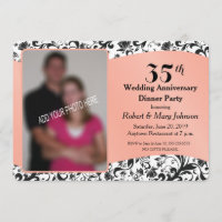 Photo de 35e anniversaire de mariage Black Swirl &