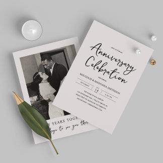 Invitation Photo de 50e anniversaire de mariage moderne