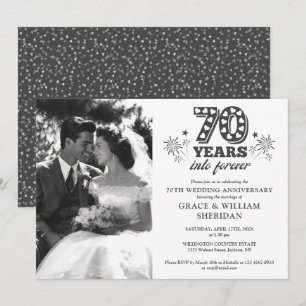 Invitation Photo de 70e anniversaire de mariage dans l'éterni