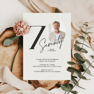 Invitation Photo de 70e anniversaire minimaliste moderne