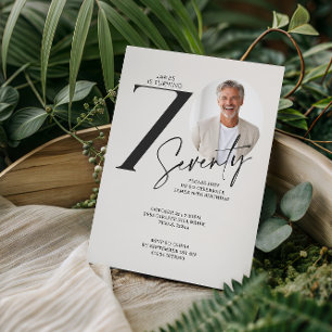 Invitation Photo de 70e anniversaire minimaliste moderne