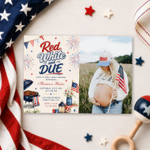 Photo de Baby Shower au genre neutre Rouge, Blanc