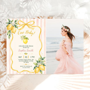 Invitation Photo de Baby Shower Ciao Baby Lemon Citrus