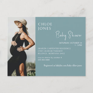 Invitation photo de Baby shower de carte postale t