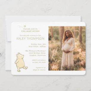 Invitation Photo de Baby Shower Vintage Winnie l'ourson