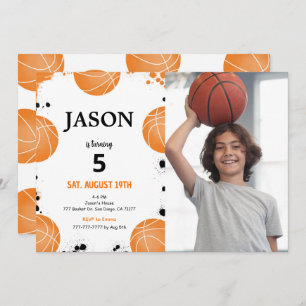 Invitation photo de basket-ball modifiable